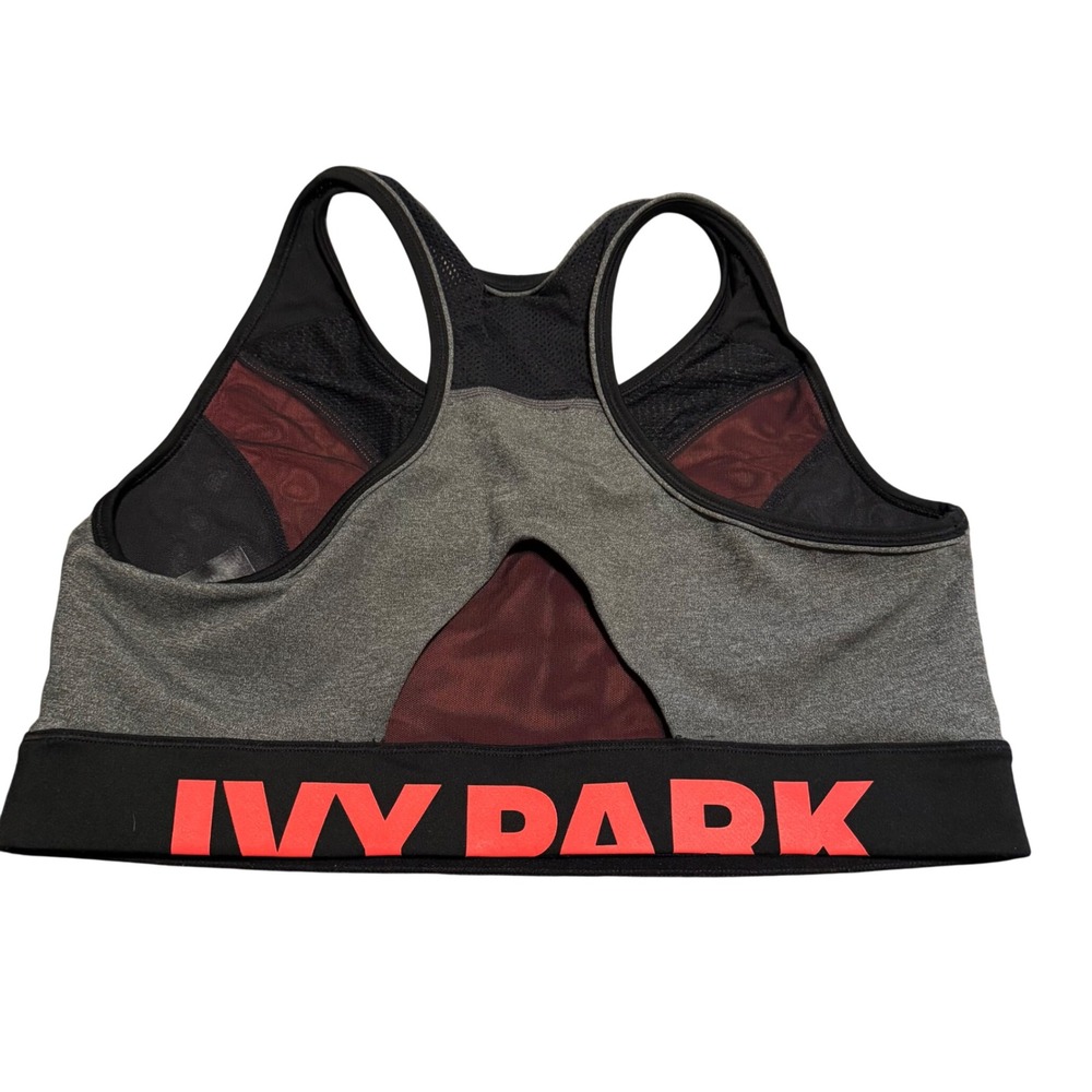Ivy Park Womens XL‎ Colorblock Mesh Racerback Sports Bra Coral Grey Black